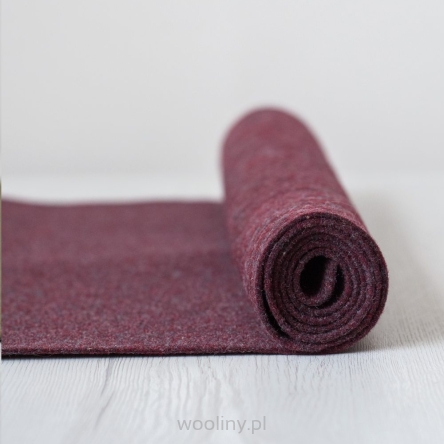 Filc wełniany 3mm dekoracyjny MELANŻ BORDOWY