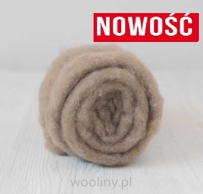 Wełna merynos w błamie do filcowania CIEMNY BEŻ