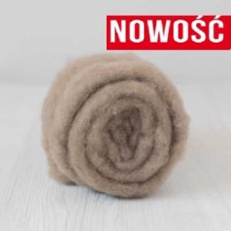 Wełna merynos w błamie do filcowania CIEMNY BEŻ
