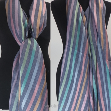 Męski damski dwustronny szal z wełny merynosów i jedwabiu