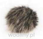 Pompon futrzany do czapki eko futro lis CZARNO-RUDY