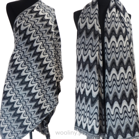 Damski męski szal z wełny merynosów