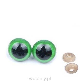 Bezpieczne oczka oczy plastykowe Zielone 8mm zaciskowe
