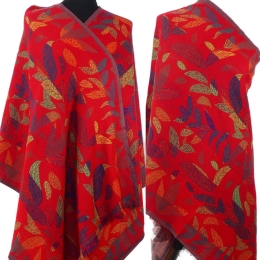 Damski szal wełniany merynos dwustronny