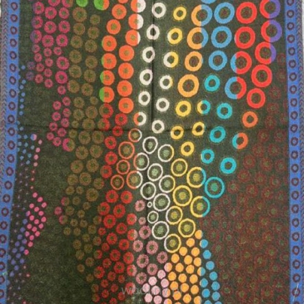 Damski szal ciepły z wełny merynosów Kolorowe kuleczki